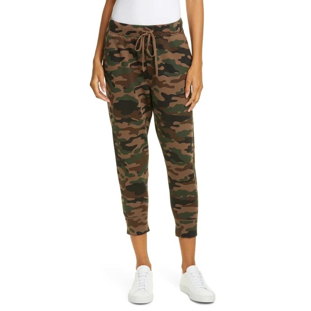 FLAW Nili Lotan Nolan Pants Camouflage Print Sweatpants Joggers Brown Green XS